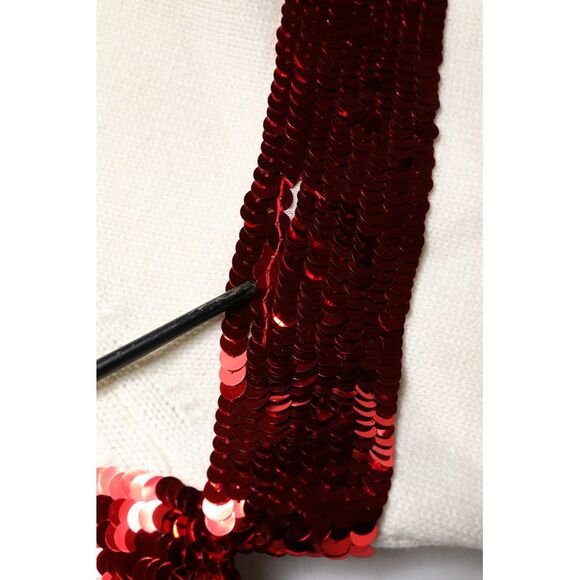 Dolce & Gabbana White Sequined Crew Neck Pullover Women's Sweater (Pre-Owned) - Picture 5 of 5